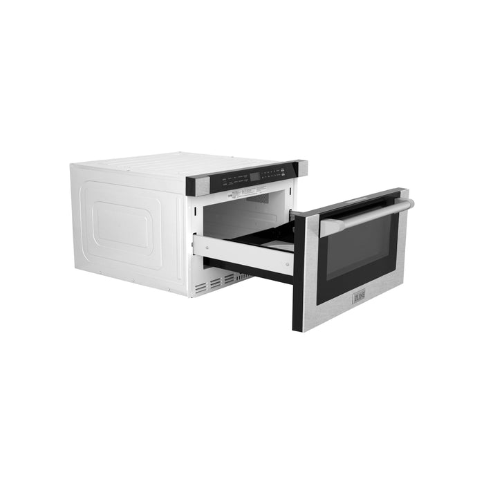 ZLINE 24 in. 1.2 cu. ft. Built-in Microwave Drawer with a Traditional Handle in Fingerprint Resistant Stainless Steel (MWD-1-SS-H)