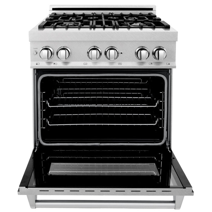 ZLINE 30 in. 4.0 cu. ft. Electric Oven and Gas Cooktop Dual Fuel Range with Griddle in Fingerprint Resistant Stainless (RAS-SN-GR-30)