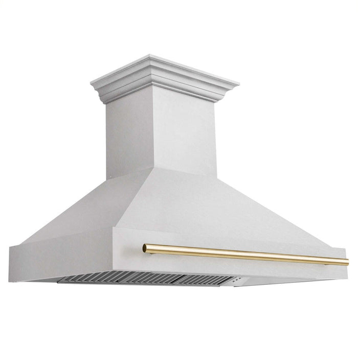 ZLINE Autograph Edition 48 in. Fingerprint Resistant Stainless Steel Range Hood with Accent Handle (8654SNZ-48)