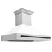 ZLINE Autograph Edition 48 in. Fingerprint Resistant Stainless Steel Range Hood with White Matte Shell and Accent Handle (8654SNZ-WM48)