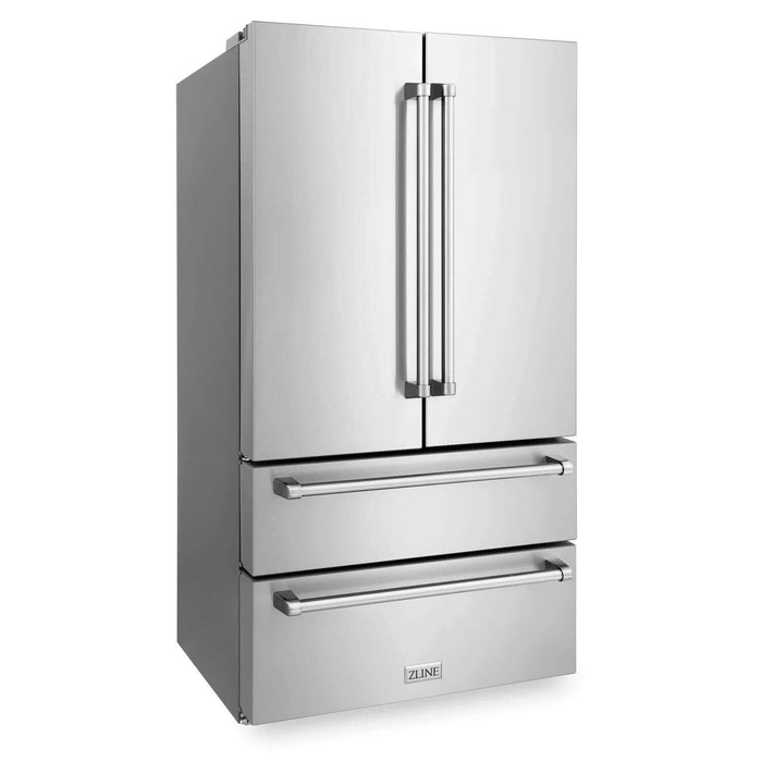 ZLINE Kitchen Package with Refrigeration, 30 in.  Stainless Steel Gas Range, 30 in.  Convertible Vent Range Hood and 24 in.  Tall Tub Dishwasher