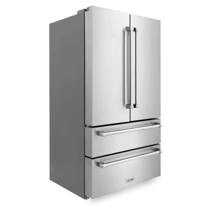 ZLINE Kitchen Package with Refrigeration, 30 in.  Stainless Steel Gas Range, 30 in.  Convertible Vent Range Hood and 24 in.  Tall Tub Dishwasher