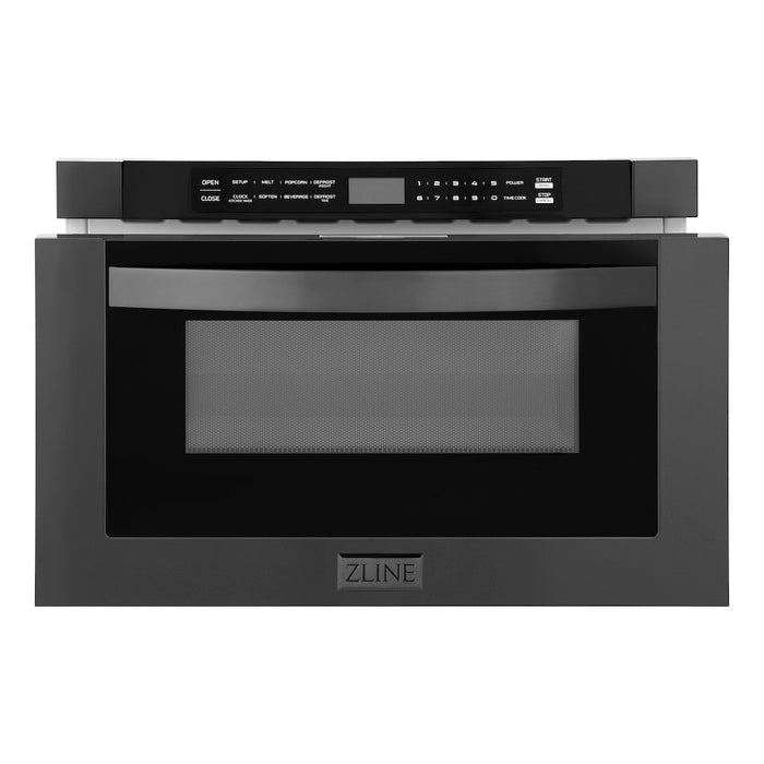 ZLINE 24 in. 1.2 cu. ft. Black Stainless Steel Built-in Microwave Drawer (MWD-1-BS)