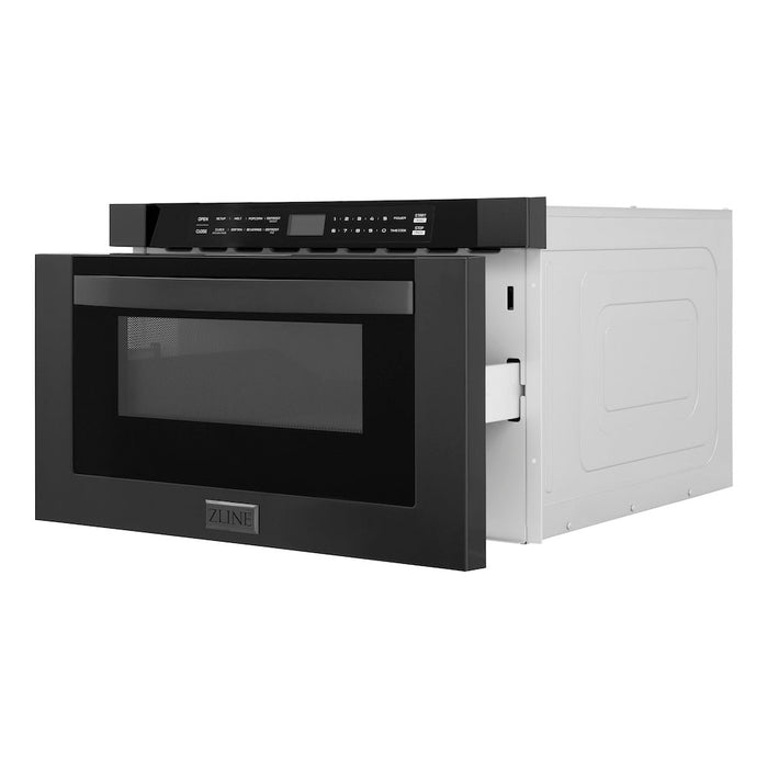 ZLINE 24 in. 1.2 cu. ft. Black Stainless Steel Built-in Microwave Drawer (MWD-1-BS)