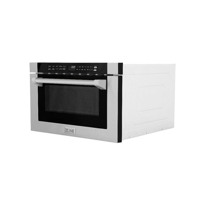 ZLINE 24 in. 1.2 cu. ft. Built-in Microwave Drawer in Stainless Steel with a Traditional Handle (MWD-1-H)