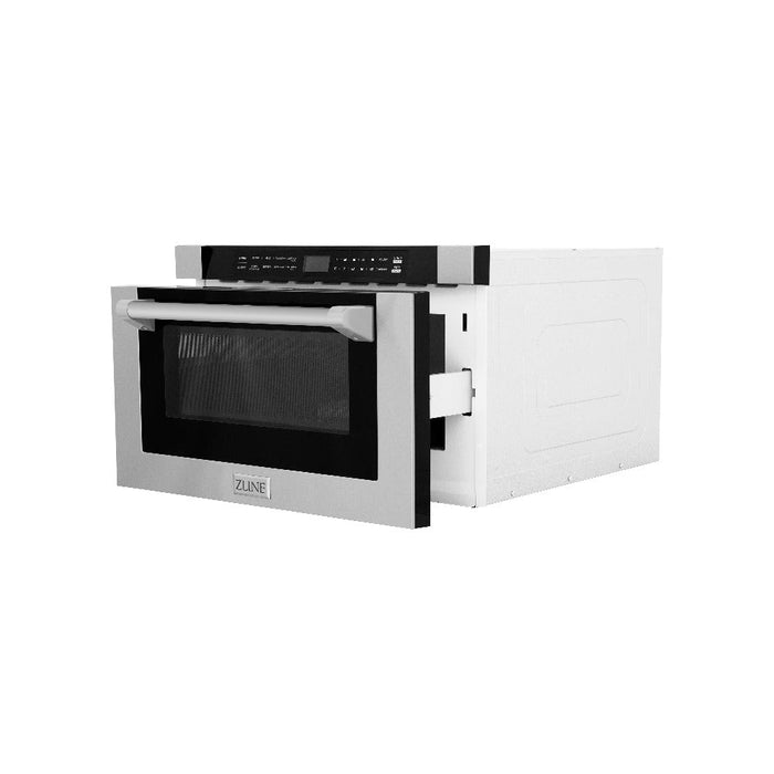 ZLINE 24 in. 1.2 cu. ft. Built-in Microwave Drawer in Stainless Steel with a Traditional Handle (MWD-1-H)