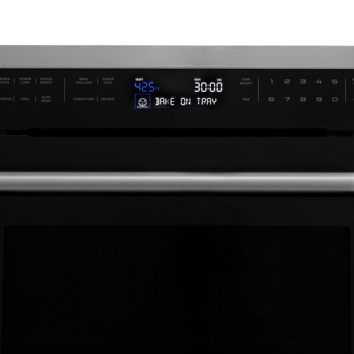 ZLINE 24 in. Black Stainless Steel Built-in Convection Microwave Oven with Speed and Sensor Cooking (MWO-24-BS)