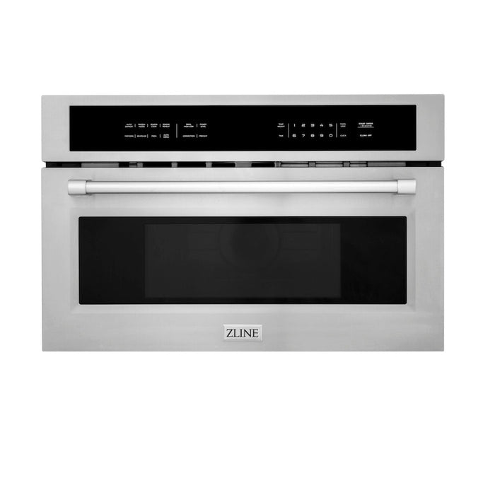 ZLINE Stainless Steel 30 in. Built-in Convection Microwave Oven and 30 in. Single Wall Oven with Self Clean (2KP-MW30-AWS30)