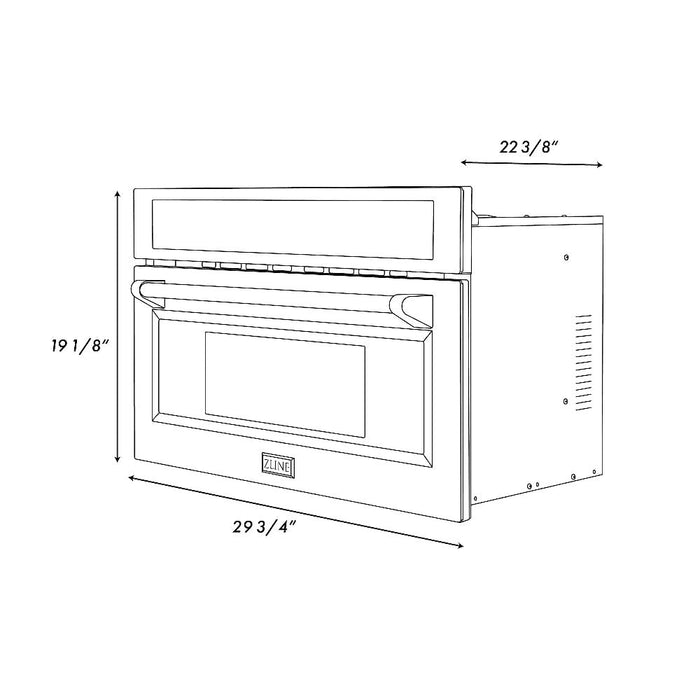 ZLINE 30 in. 1.6 cu ft. Built-in Convection Microwave Oven in Fingerprint Resistant Stainless Steel (MWO-30-SS)