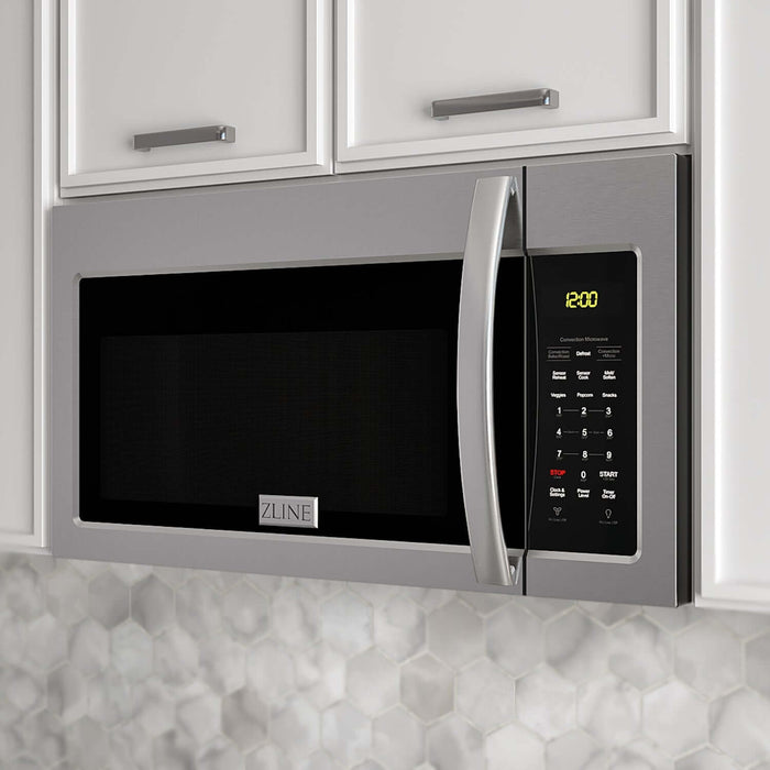 ZLINE 30 in. Kitchen Package with Stainless Steel Gas Range, Modern Over The Range Microwave and Tall Tub Dishwasher