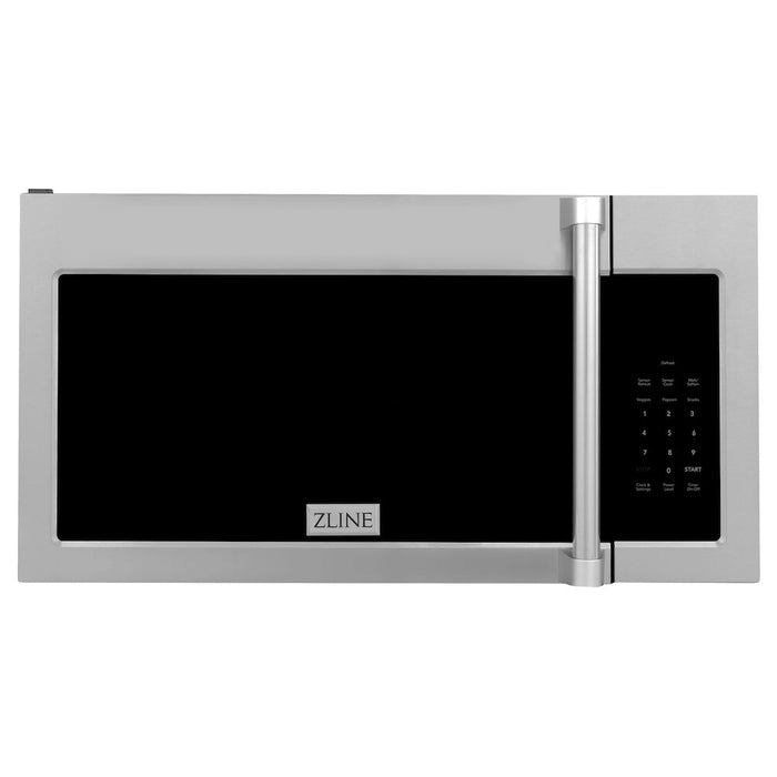 ZLINE 30 in. Kitchen Package Stainless Steel Gas Range and Over The Range Microwave with Traditional Handle