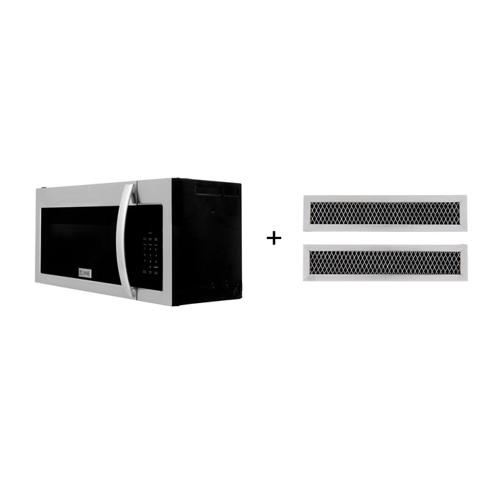 ZLINE Recirculating Over-the-Range Convection Microwave Oven with Charcoal Filters in Stainless Steel (MWO-OTRCF-30)