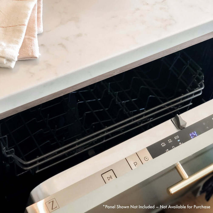 ZLINE 18 in. Compact Panel Ready Top Control Built-In Dishwasher with Stainless Steel Tub, 52dBa (DW7714-18)
