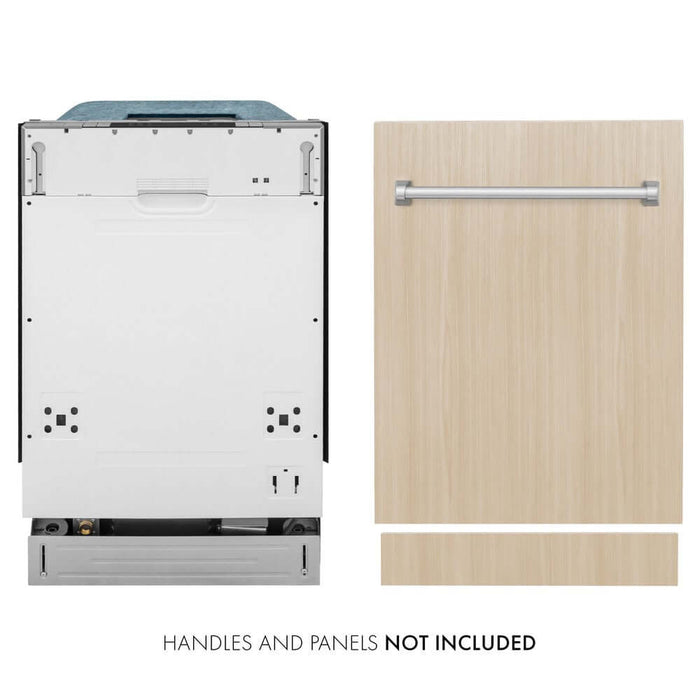 ZLINE 18 in. Compact Panel Ready Top Control Built-In Dishwasher with Stainless Steel Tub, 52dBa (DW7714-18)