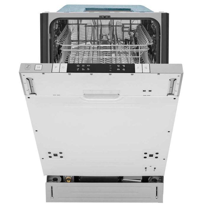 ZLINE 18 in. Compact Panel Ready Top Control Built-In Dishwasher with Stainless Steel Tub, 52dBa (DW7714-18)