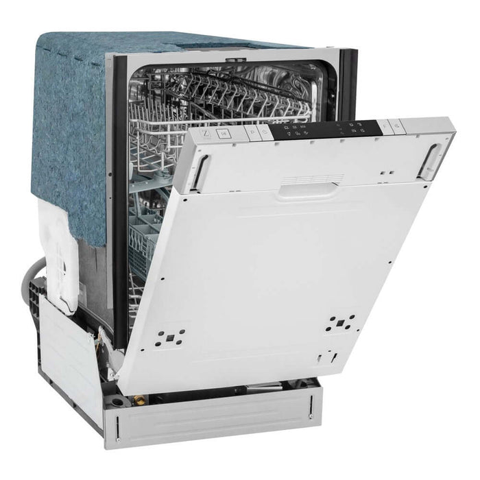 ZLINE 18 in. Compact Panel Ready Top Control Built-In Dishwasher with Stainless Steel Tub, 52dBa (DW7714-18)