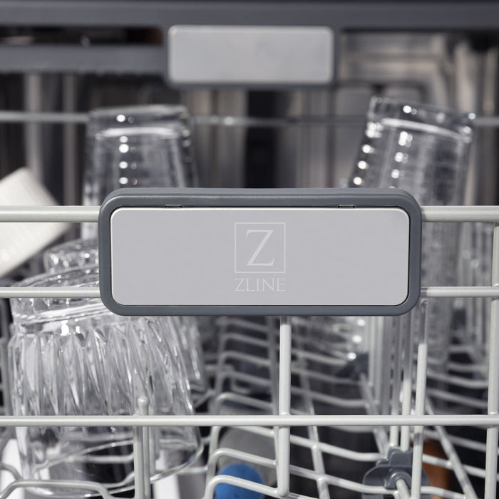 ZLINE 24 in. Monument Series 3rd Rack Top Touch Control Dishwasher with Stainless Steel Panel, 45dBa (DWMT-304-24)