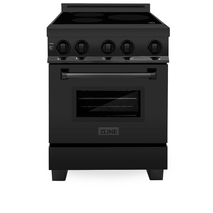 ZLINE 24 in. 2.8 cu. ft. Induction Range with a 4 Element Stove and Electric Oven in Black Stainless Steel (RAIND-BS-24)