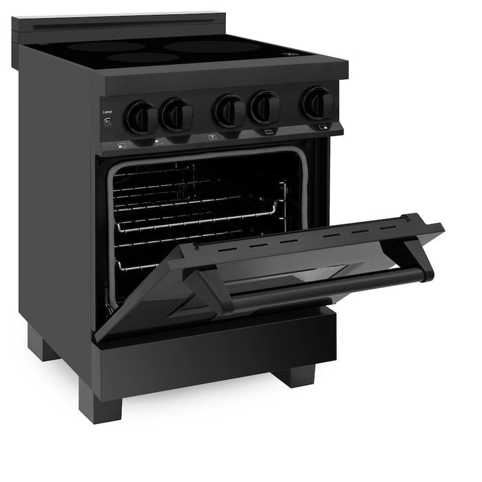 ZLINE 24 in. 2.8 cu. ft. Induction Range with a 4 Element Stove and Electric Oven in Black Stainless Steel (RAIND-BS-24)