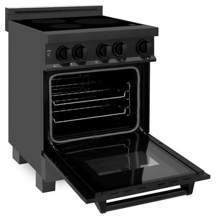 ZLINE 24 in. 2.8 cu. ft. Induction Range with a 4 Element Stove and Electric Oven in Black Stainless Steel (RAIND-BS-24)