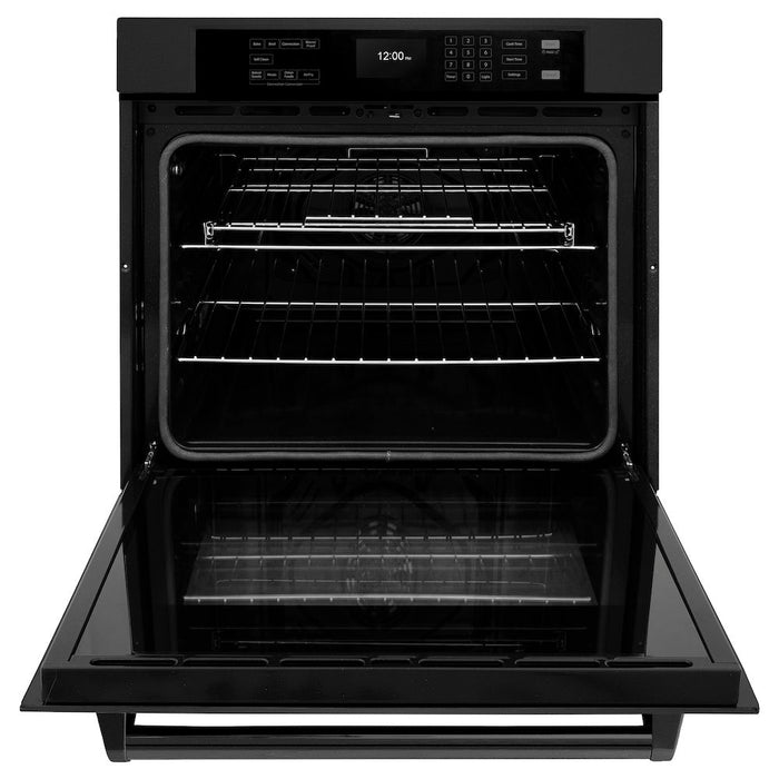 ZLINE 30 in. Professional True Convection Single Wall Oven with Air Fry and Self Clean in Black Stainless Steel (WASB-30)