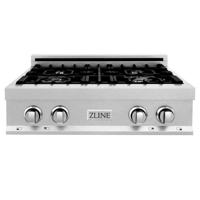 ZLINE Kitchen Package with 30 in. DuraSnow Stainless Steel Rangetop and 30 in. Convertible Range Hood (2KP-RTSRH30)