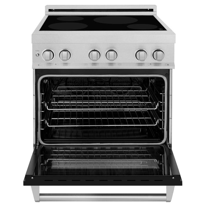 ZLINE 30 in. 4.0 cu. ft. Induction Range with a 4 Element Stove and Electric Oven in Black Matte (RAINDS-BLM-30)