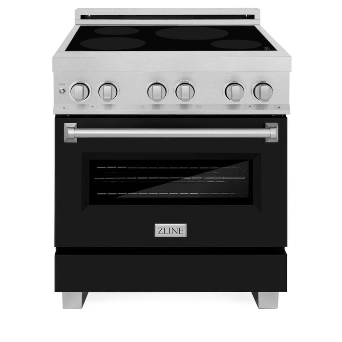 ZLINE 30 in. 4.0 cu. ft. Induction Range with a 4 Element Stove and Electric Oven in Black Matte (RAINDS-BLM-30)