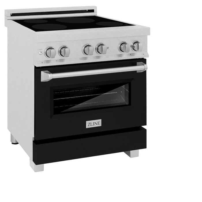 ZLINE 30 in. 4.0 cu. ft. Induction Range with a 4 Element Stove and Electric Oven in Black Matte (RAINDS-BLM-30)