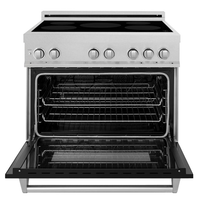 ZLINE 36 in. 4.6 cu. ft. Induction Range with a 5 Element Stove and Electric Oven in Black Matte (RAINDS-BLM-36)