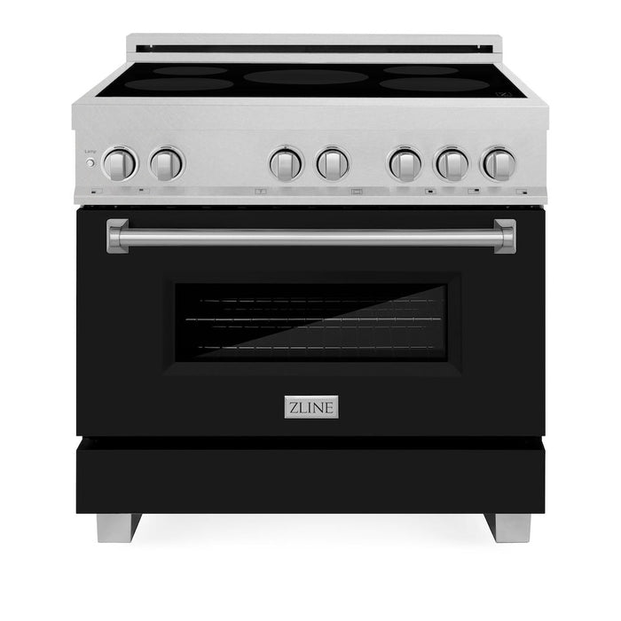 ZLINE 36 in. 4.6 cu. ft. Induction Range with a 5 Element Stove and Electric Oven in Black Matte (RAINDS-BLM-36)