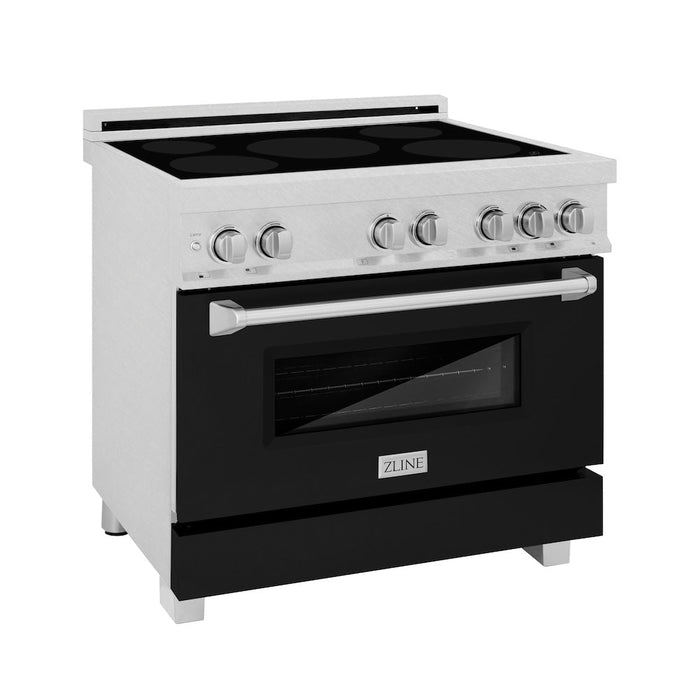 ZLINE 36 in. 4.6 cu. ft. Induction Range with a 5 Element Stove and Electric Oven in Black Matte (RAINDS-BLM-36)