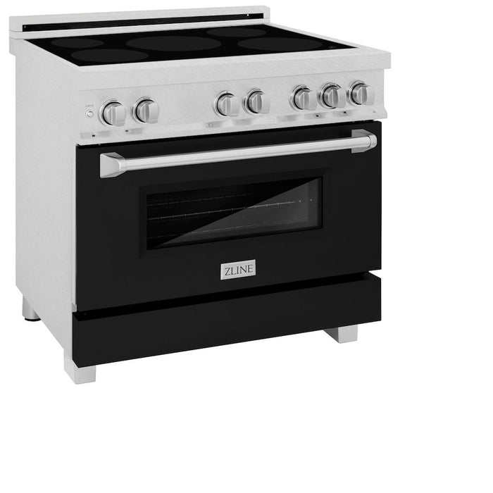 ZLINE 36 in. 4.6 cu. ft. Induction Range with a 5 Element Stove and Electric Oven in Black Matte (RAINDS-BLM-36)