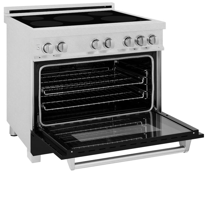 ZLINE 36 in. 4.6 cu. ft. Induction Range with a 5 Element Stove and Electric Oven in Black Matte (RAINDS-BLM-36)