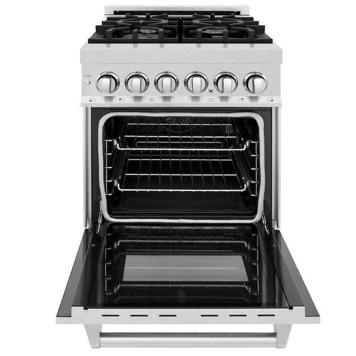 ZLINE 24 in. 2.8 cu. ft. Dual Fuel Range with Gas Stove and Electric Oven in Fingerprint Resistant Stainless Steel (RAS-SN-24)