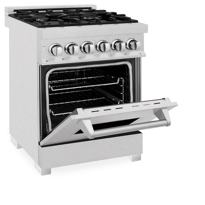 ZLINE 24 in. 2.8 cu. ft. Dual Fuel Range with Gas Stove and Electric Oven in Fingerprint Resistant Stainless Steel (RAS-SN-24)