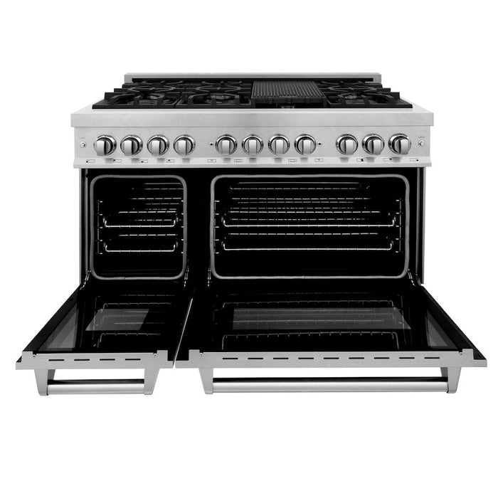 ZLINE 48 in. 6.0 cu. ft. Dual Fuel Range with Gas Stove and Electric Oven in Fingerprint Resistant Stainless Steel (RAS-SN-48)