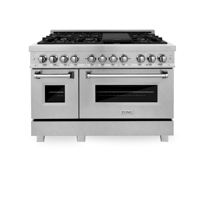 ZLINE 48 in. 6.0 cu. ft. Dual Fuel Range with Gas Stove and Electric Oven in Fingerprint Resistant Stainless Steel (RAS-SN-48)