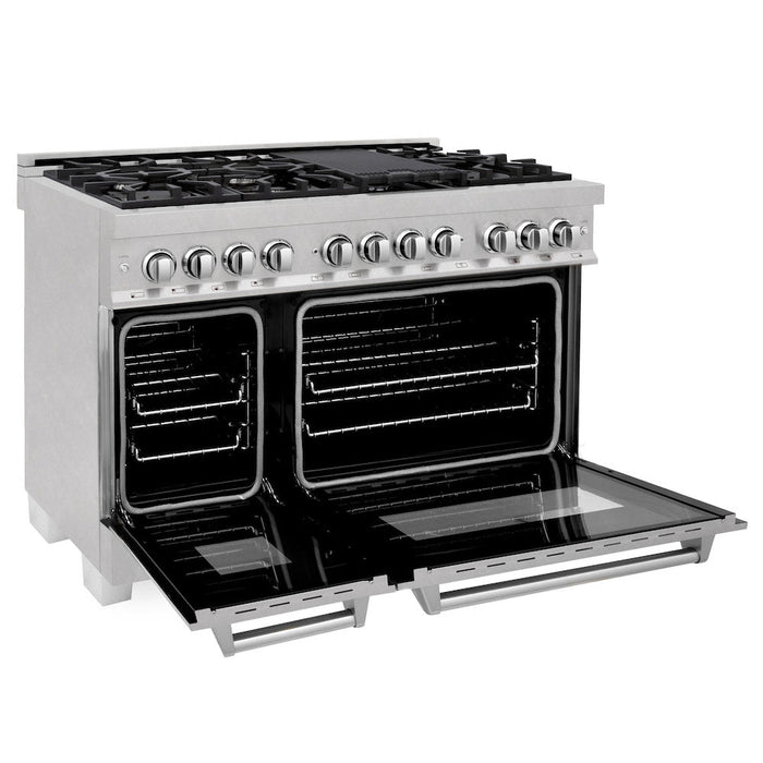 ZLINE 48 in. 6.0 cu. ft. Dual Fuel Range with Gas Stove and Electric Oven in Fingerprint Resistant Stainless Steel (RAS-SN-48)