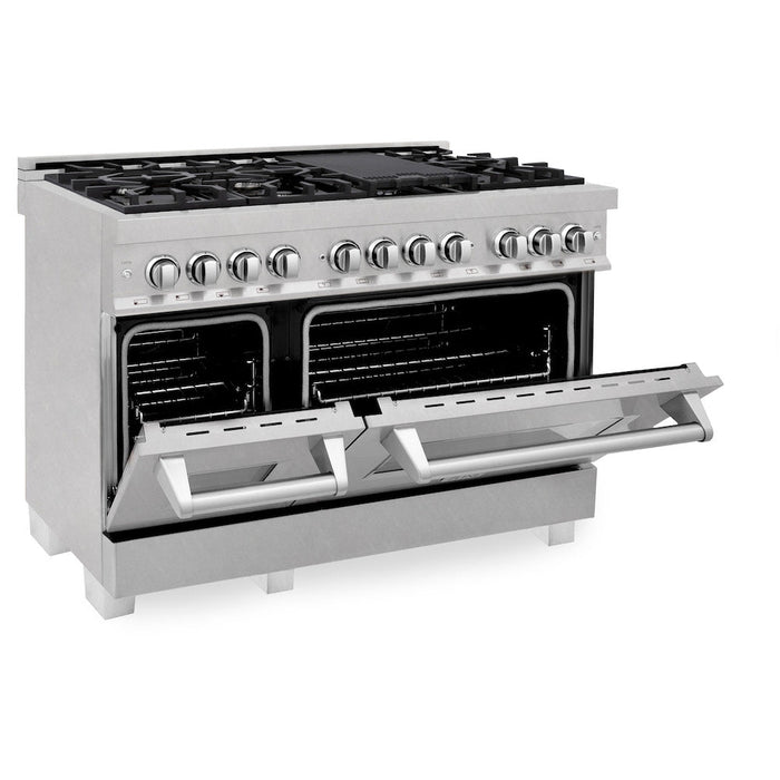 ZLINE 48 in. 6.0 cu. ft. Dual Fuel Range with Gas Stove and Electric Oven in Fingerprint Resistant Stainless Steel (RAS-SN-48)