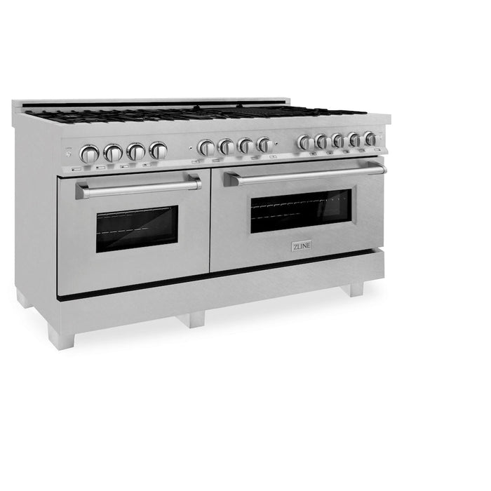 ZLINE 60 in. 7.4 cu. ft. Dual Fuel Range with Gas Stove and Electric Oven in Fingerprint Resistant Stainless Steel (RAS-SN-60)