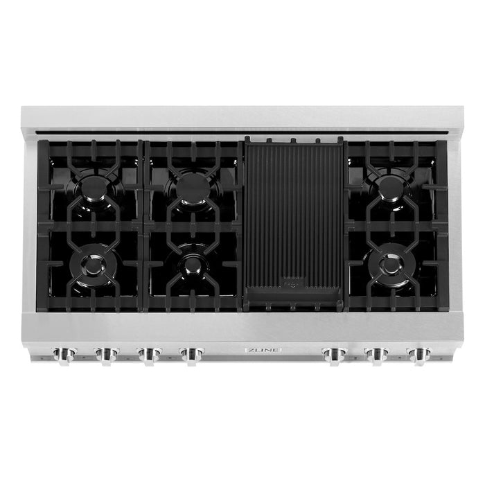 ZLINE Kitchen Package with 48 in. DuraSnow Stainless Steel Rangetop and 48 in. Convertible Range Hood (2KP-RTSRH48)