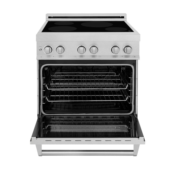 ZLINE 30 in. 4.0 cu. ft. Induction Range with a 4 Element Stove and Electric Oven in Fingerprint Resistant Stainless Steel (RAINDS-SN-30)