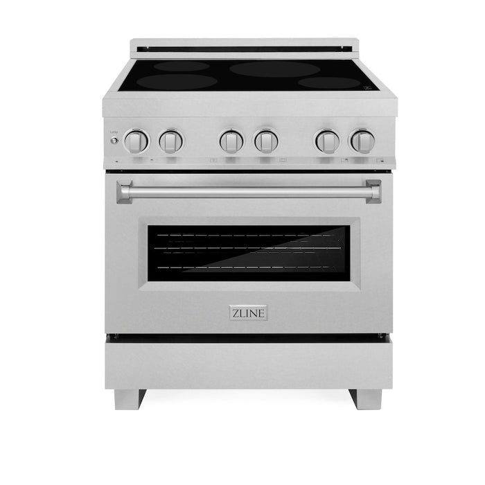 ZLINE 30 in. 4.0 cu. ft. Induction Range with a 4 Element Stove and Electric Oven in Fingerprint Resistant Stainless Steel (RAINDS-SN-30)