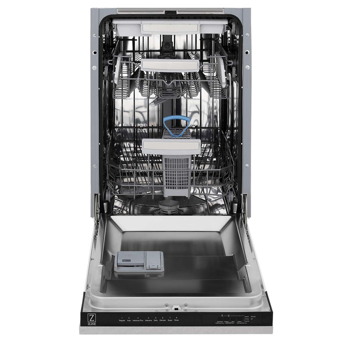 ZLINE 18 in. Tallac Series 3rd Rack Top Control Dishwasher in Fingerprint Resistant with Stainless Steel Tub, 51dBa (DWV-SN-18)