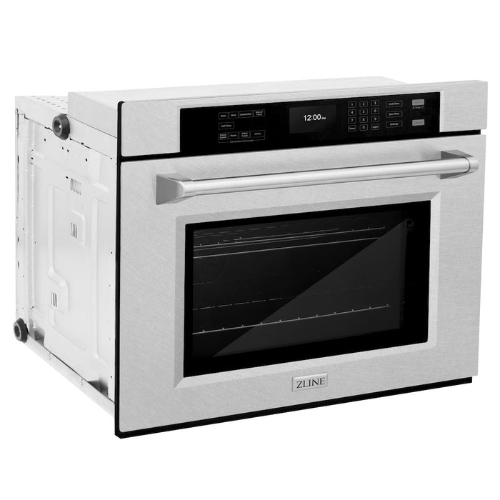 ZLINE 30 in. Professional True Convection Single Wall Oven with Air Fry and Self Clean in DuraSnow® Stainless Steel (WASS-30)