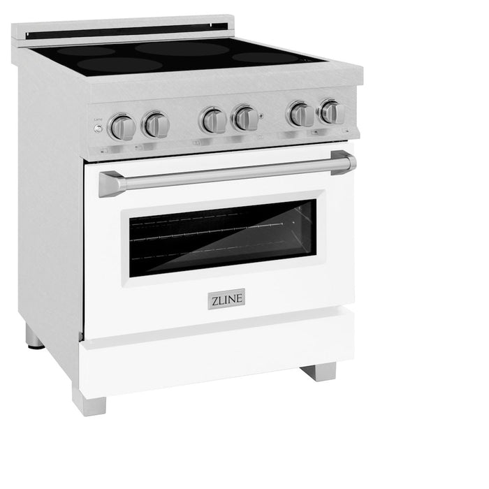 ZLINE 30 in. 4.0 cu. ft. Induction Range with a 4 Element Stove and Electric Oven in White Matte (RAINDS-WM-30)