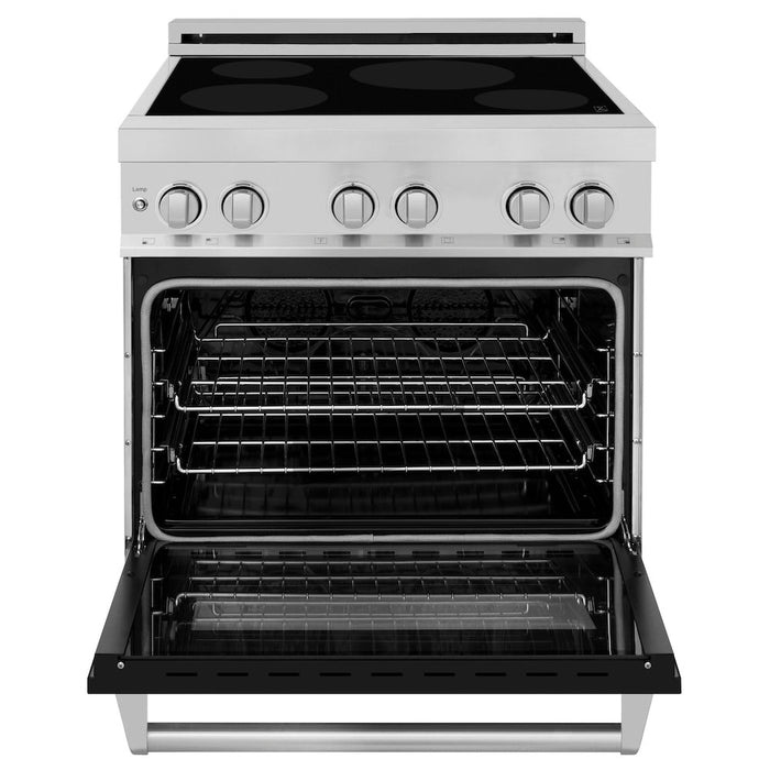 ZLINE 30 in. 4.0 cu. ft. Induction Range with a 4 Element Stove and Electric Oven in Black Matte (RAIND-BLM-30)