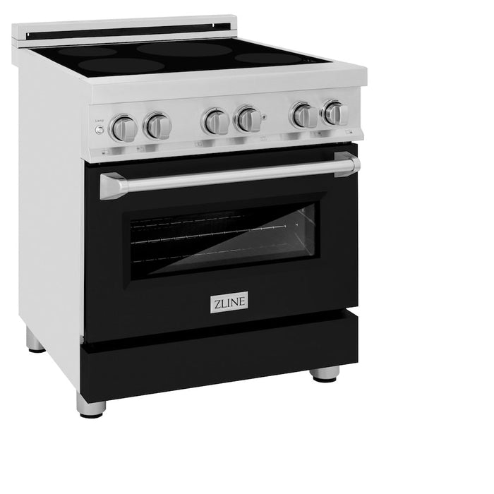 ZLINE 30 in. 4.0 cu. ft. Induction Range with a 4 Element Stove and Electric Oven in Black Matte (RAIND-BLM-30)