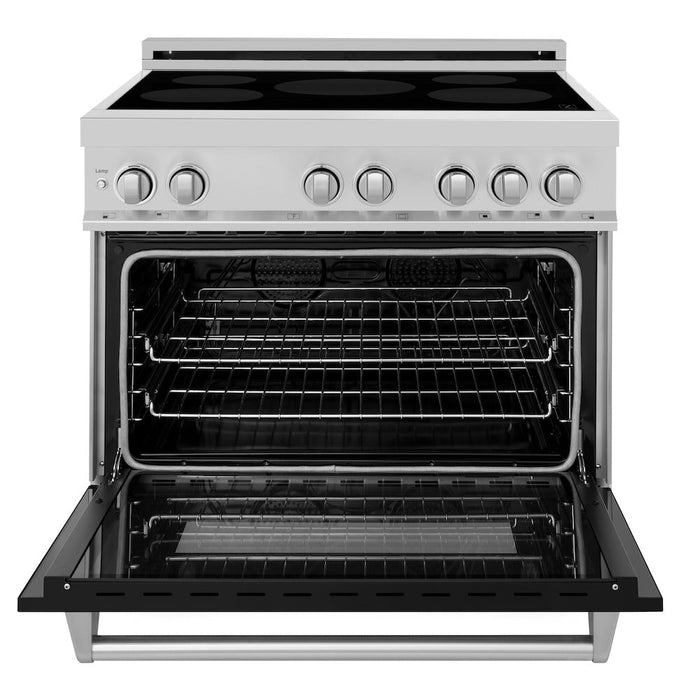 ZLINE 36 in. 4.6 cu. ft. Induction Range with a 5 Element Stove and Electric Oven in Black Matte (RAIND-BLM-36)